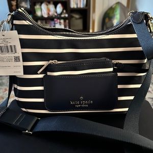 Kate Spade Navy-Striped Chelsea Crossbody Bag. NWT